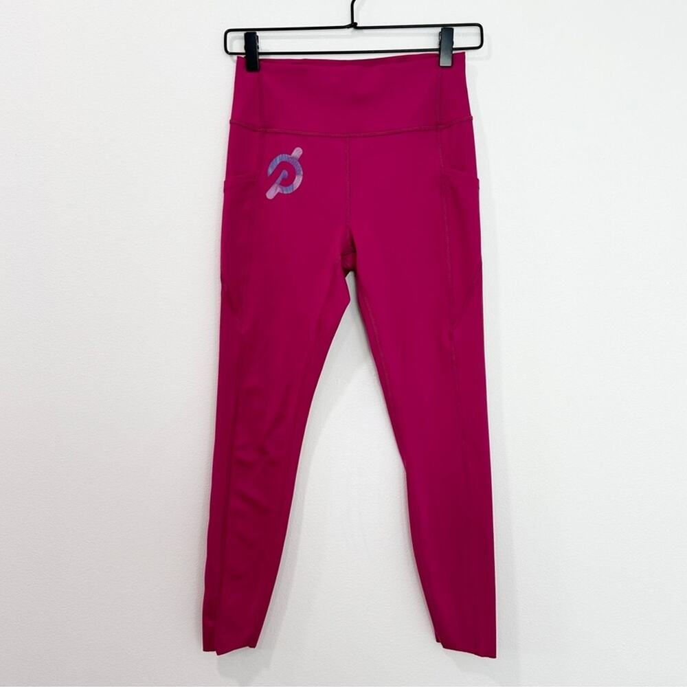 Peloton Move Mission Tulip Hem Leggings High Rise Pink Cycling Athletic Medium